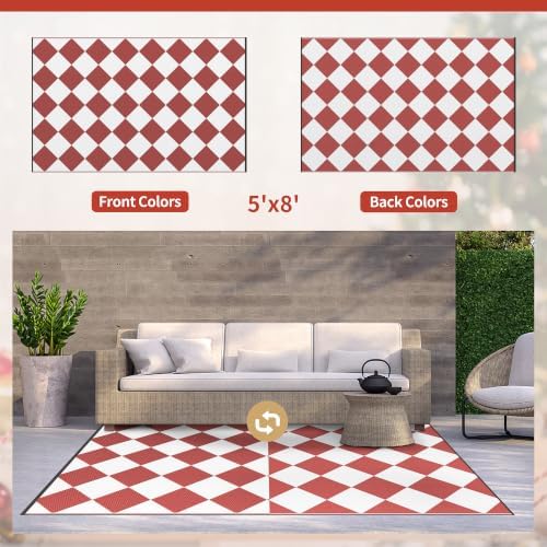 GENIMO Outdoor Rug, Waterproof Plastic Rugs - Image 2