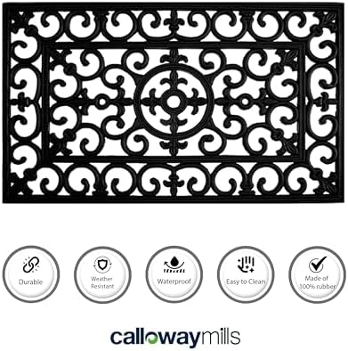Calloway Mills 900092436 Fleur De Lis Rubber Doormat 2' x 3' - Image 4