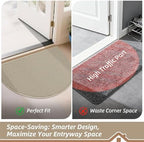 BEQHAUSE Dirt Trapper Door Mat 24" x 36" Half Circle Non Slip, Light Beige - Image 6