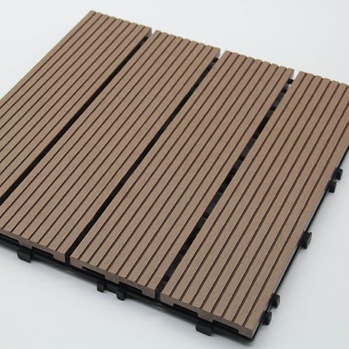 10pcs Interlocking Patio Deck Tiles，decking Boards Outdoor Waterproof，12"x12" by Unknown