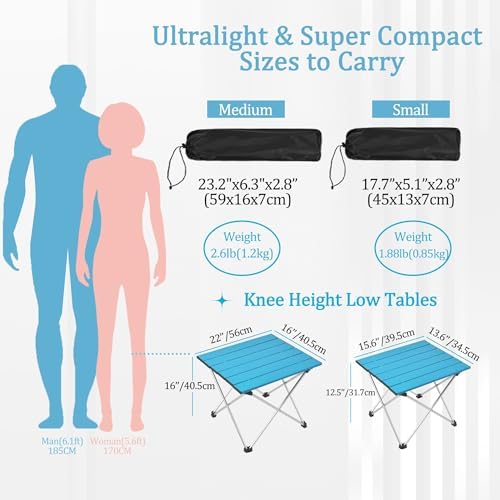Grope Portable Camping Table, Aluminum Folding Beach Table - Image 3