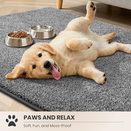 PURRUGS Area Rug, Light Grey-Dark Grey - Image 3