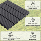 44 Pack Plastic Interlocking Patio Deck Tiles Waterproof All Weather - Image 4