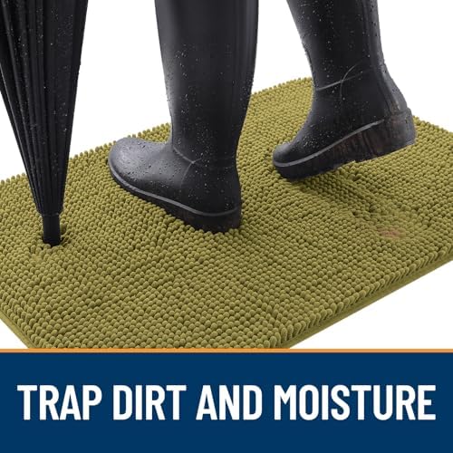 OLANLY Dog Door Mat for Muddy Paws 30x17, Super Absorbent Chenille Mud Mat - Image 2