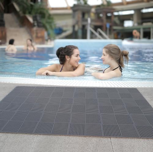18 Pack Modular Interlocking Tiles Double Non-Slip 12"x12" Gray - Image 2