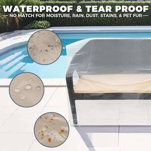 2-Pack Patio Loveseat Bench Cover - Image 6