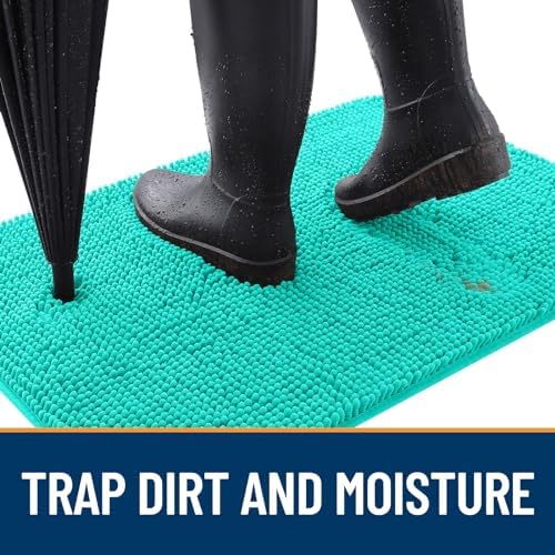 OLANLY Dog Door Mat for Muddy Paws 44x32, Super Absorbent Chenille Mud Mat - Image 2