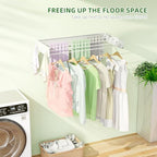 Wall Mounted Drying Rack for Laundry 40'', Folding Drying Rack Clothing Wall - Image 2