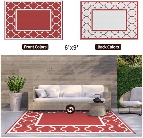 GENIMO Outdoor Rug, Waterproof Plastic Rugs - Image 6