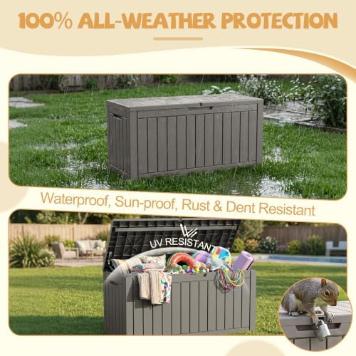 Outdoor Storage Box Waterproof, 180 Gal Gen 2 Resin Deck Box - Image 2