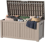 150 Gallon Outdoor Deck Box, Lockable Waterproof Outdoor Storage Boxes by MAIUSCOLI