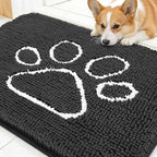 OLANLY Dog Door Mat for Muddy Paws 30x20, Paw Print Design Chenille Mud Mat by OLANLY