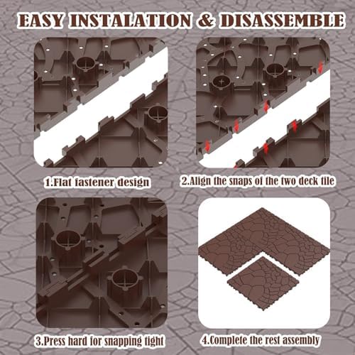 Stone Texture 12 Inch Interlocking Deck Tiles, Waterproof Outdoor and Indoor - Image 5