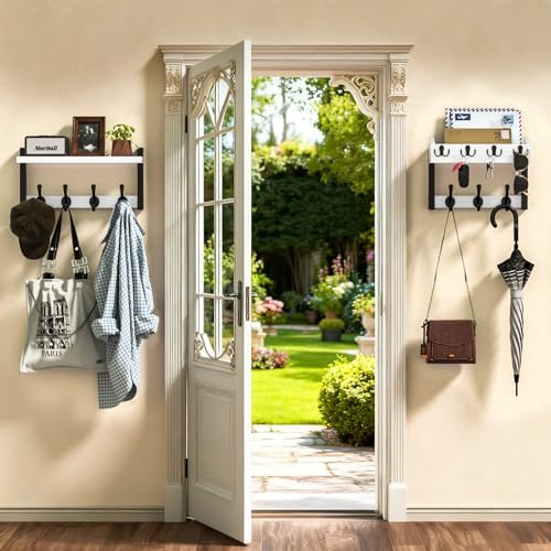 29'' White Coat Rack Wall Mount - Image 3