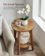 VASAGLE Round Side Table with Lower Shelf, End Table - Image 7