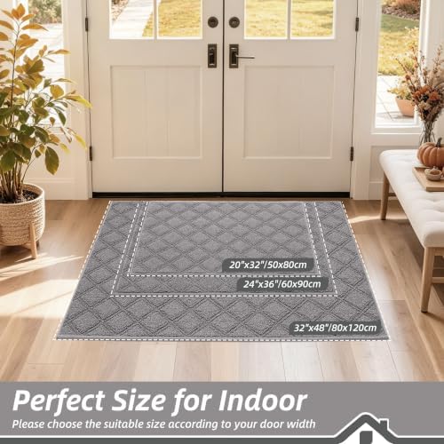 BEQHAUSE Dirt Trapper Door Mat 24" x 36" Non-Slip Washable - Image 2