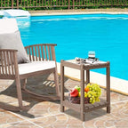 LZRS 24" Double Adirondack Outdoor Side Table, Pool Composite Patio Table - Image 5