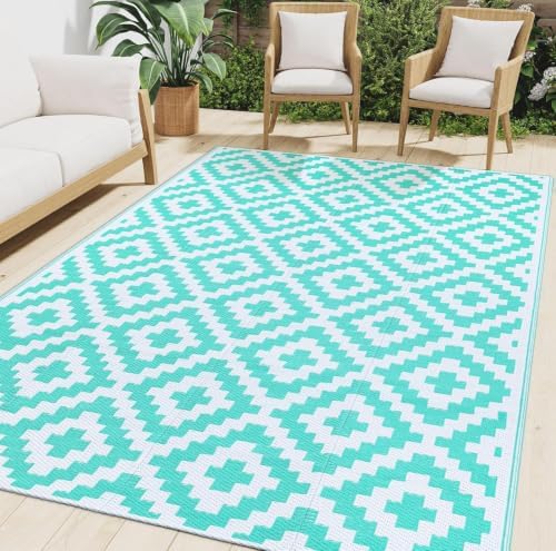 Smiry Outdoor Rug 9x18 ft Waterproof Reversible Boho Mat by Smiry