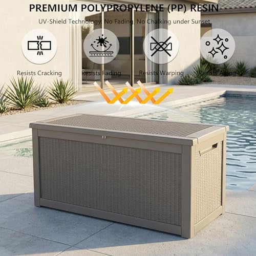 Outdoor Storage Box, 320 Gallon Waterproof Deck Box - Image 4