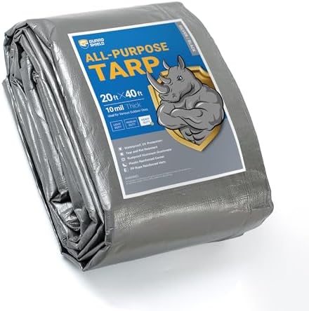 GUARD SHIELD Heavy Duty Tarp 20x40 Feet Silver/Black Multi Purpose Thick by GUARDSHIELD