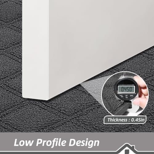 BEQHAUSE Dirt Trapper Door Mat 32" x 48" Non-Slip Washable, Dark Grey - Image 5