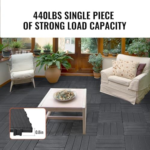 VEVOR 36 sq. ft Plastic Interlocking Deck Tiles, 36 Pack, Patio Floor Decking - Image 3