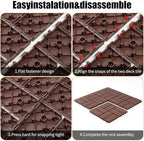 Plastic Interlocking Deck Tiles, 12x12 Inches Waterproof Outdoor Patio Flooring - Image 7