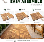 Acacia Interlocking Deck Tiles, 12 Slats, Honey Oak - Image 3