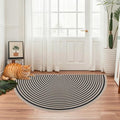 Easy Jute Rainbow Rug 2.6x5Ft Half Circle Doormat Neutral Faux Jute Carpet by Lacomfy