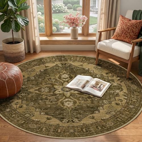 RELEANY Washable Area Rug, Round 4ft - Image 2