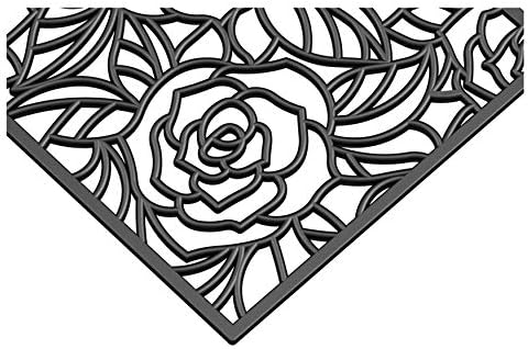 Calloway Mills AZ103762436 Black Rose Rubber Doormat - Image 4