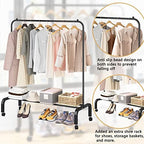 Rolling Clothes Rack Clothing Garment Rack - Image 5