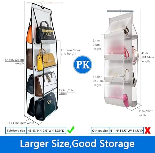 Purse Organizer for Closet, Heavy Duty Hanging Handbag Storage - Image 3