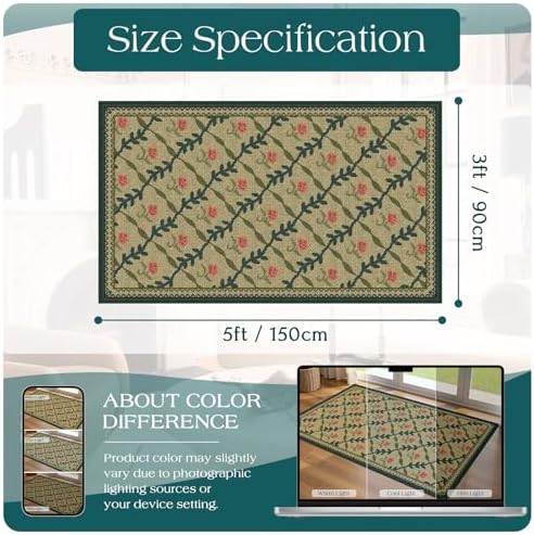 3x5 Entryway Rug, Small Washable Indoor Outdoor Mats - Image 6
