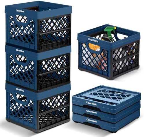 CleverMade Collapsible Milk Crate - 25L - Ocean by CleverMade