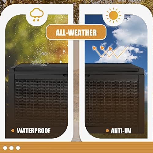 Devoko 100 Gallon Resin Waterproof Outdoor Storage Box - Image 7