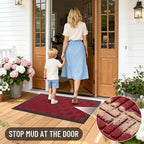 OLANLY Front Door Mat Outside Entrance 35x23, Heavy-Duty Rubber Doormat - Image 6