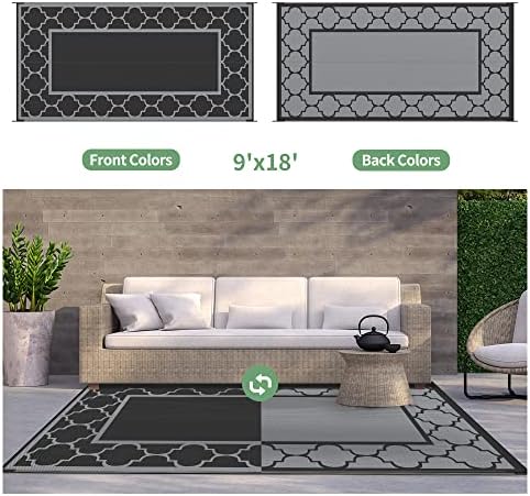 GENIMO Outdoor Rug, Waterproof Plastic Rugs 9'x18' - Image 4