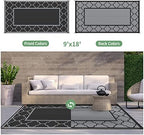 GENIMO Outdoor Rug, Waterproof Plastic Rugs 9'x18' - Image 4