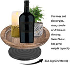 Hanobe Wooden Lazy Susan for Table Centerpiece, Round Serving Tray - Image 5