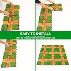 Interlocking Acacia Wood and Artificial Grass Deck Tiles 12"x12", 0.94" Thick - Image 6