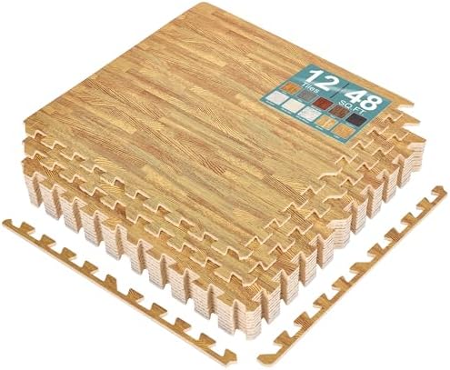 Sorbus Interlocking Wood Grain Foam Floor Tiles by Sorbus