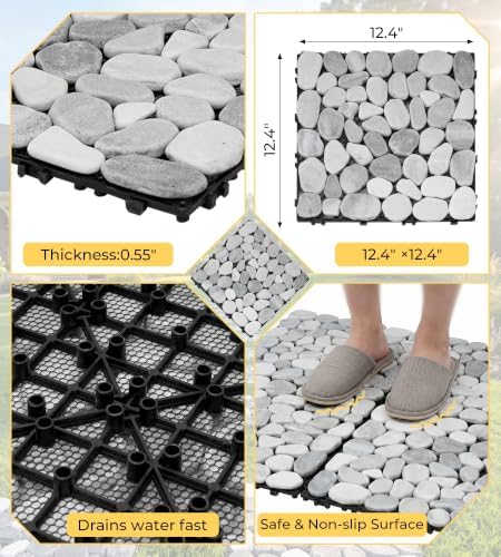 jxgzyy 4 Pcs Interlocking Stepping Stones Outdoor - Image 2