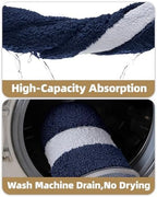 Color&Geometry Navy Blue Bathroom Rugs 30x20, Extra Soft Absorbent Microfiber - Image 6