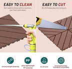 44 Pack Plastic Interlocking Patio Deck Tiles Waterproof All Weather - Image 4