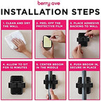Combo 5 Slot Broom Holder w/ 1 Self Adhesive Mop Gripper No-Drilling, Wall - Image 6