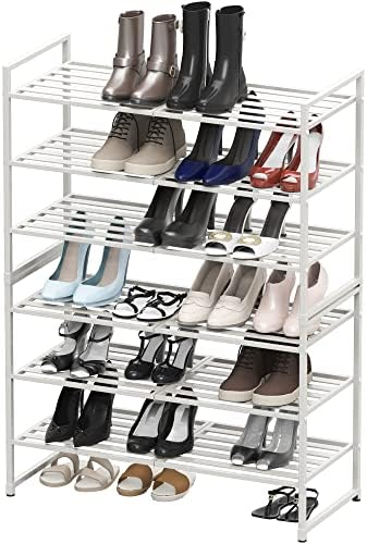 Simple Houseware 3-Tier Stackable Metal Panel Shoe Rack - Image 5