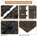 Yaheetech 27PCS Acacia Wood Deck Tiles Interlocking Patio Flooring - Image 5