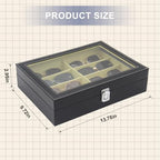 8 Slots Sunglass Organizer, PU Leather Eyewear Display Tray - Image 6