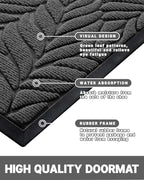 Yimobra Leaf Pattern Door Mat, 36 x 24 in - Image 4